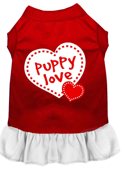 Pet Dress Screen Printed, "Puppy Love"