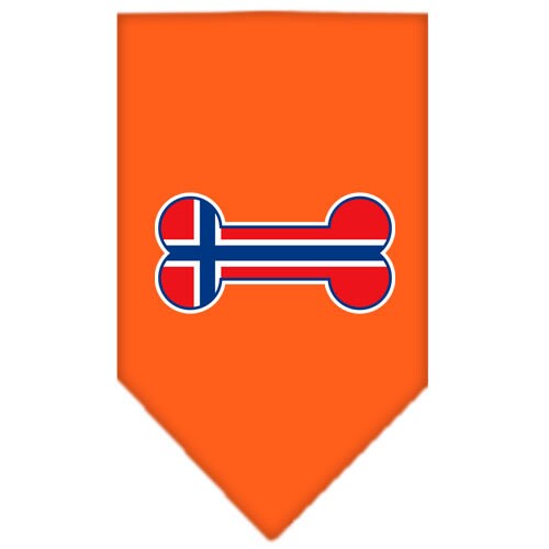 Pet and Dog Bandana Screen Printed, "Bone Shaped Norway Flag"