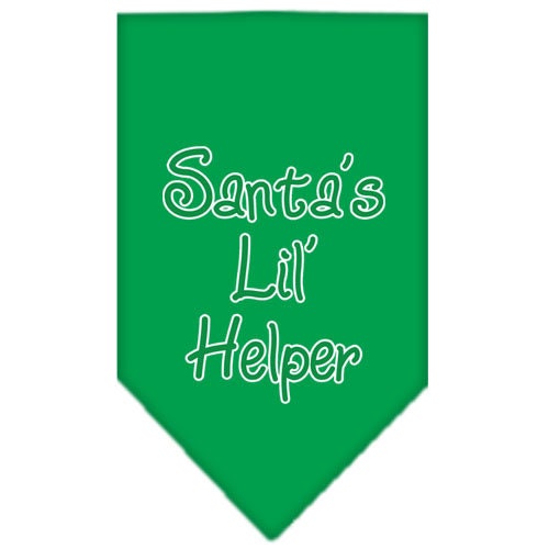 Christmas Pet and Dog Bandana Screen Printed, "Santa's Lil Helper"