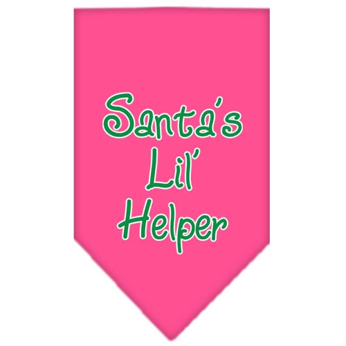 Christmas Pet and Dog Bandana Screen Printed, "Santa's Lil Helper"