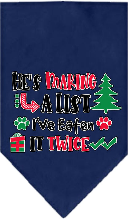Christmas Pet Bandana "He's Making A List, I've Eaten It Twice"