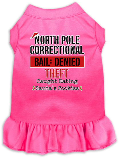 Christmas Pet Dress "North Pole Correctional"