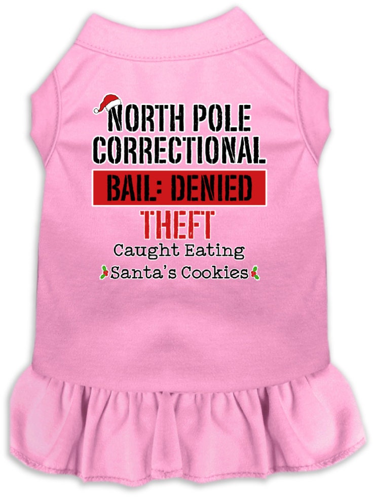 Christmas Pet Dress "North Pole Correctional"