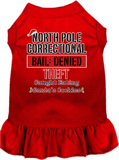 Christmas Pet Dress "North Pole Correctional"