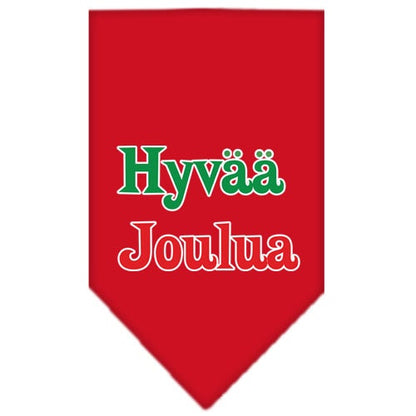 Christmas Pet and Dog Bandana Screen Printed, "Hyvää Joulua"