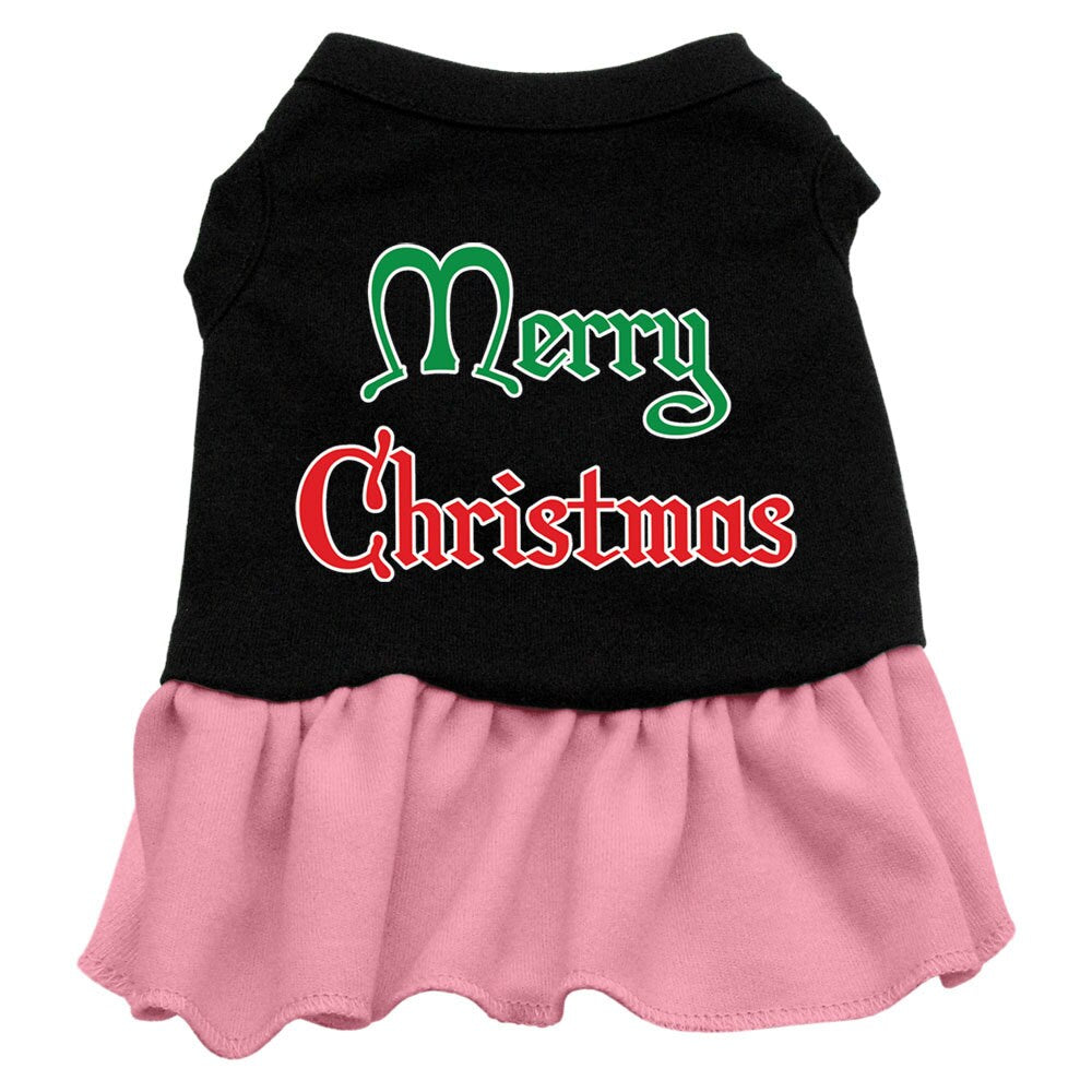 Christmas Pet Dress Screen Printed, "Merry Christmas"