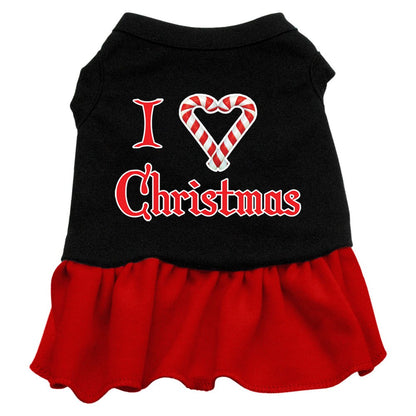 Christmas Pet Dress Screen Printed, "I Love Christmas"
