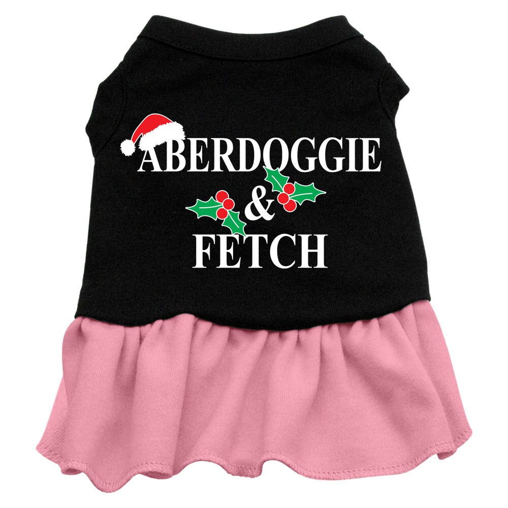 Christmas Pet Dress Screen Printed, "Aberdoggie Christmas"