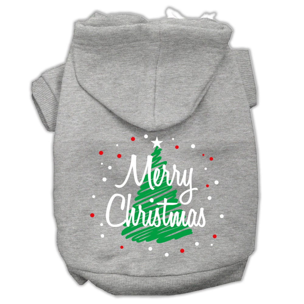 Christmas Pet Hoodie Screen Printed, "Scribble Merry Christmas"