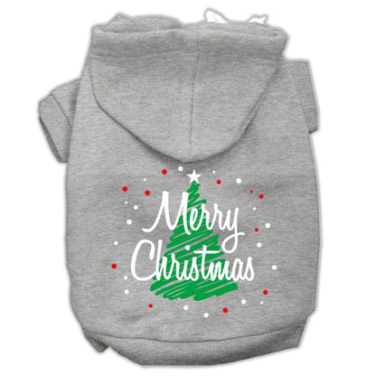 Christmas Pet Hoodie Screen Printed, "Scribble Merry Christmas"