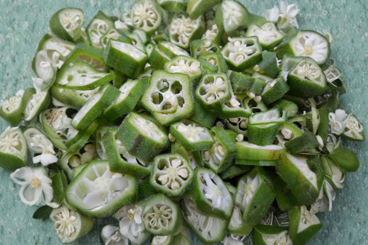 Star of David Okra Seeds – Heirloom Organic Ribbed Pods, Old World Variety, Non-GMO, Edible Vegetable Seeds