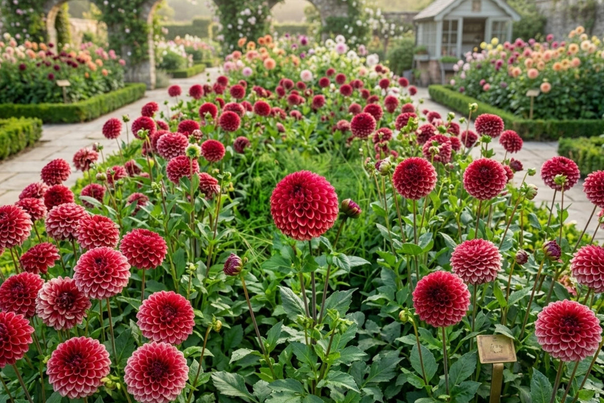 Giant Ball Dahlia Bulb Clump – Copper Boy, 4-5 Inch Blooms, Dahlia pinnata, Flowering Bulb for Borders & Cut Flowers