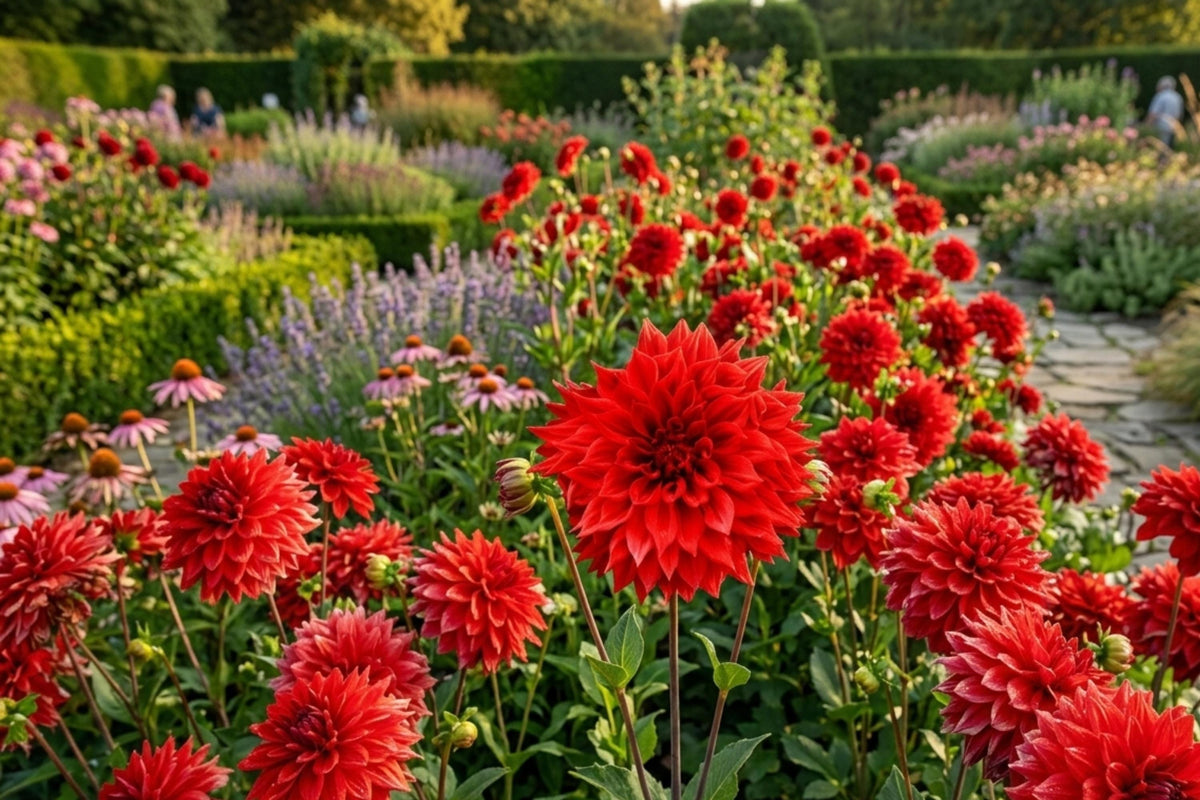 Red Babylon Dinner Plate Dahlia Bulb Tuber Clump | Large Perennial Blooms | Dahlia variabilis