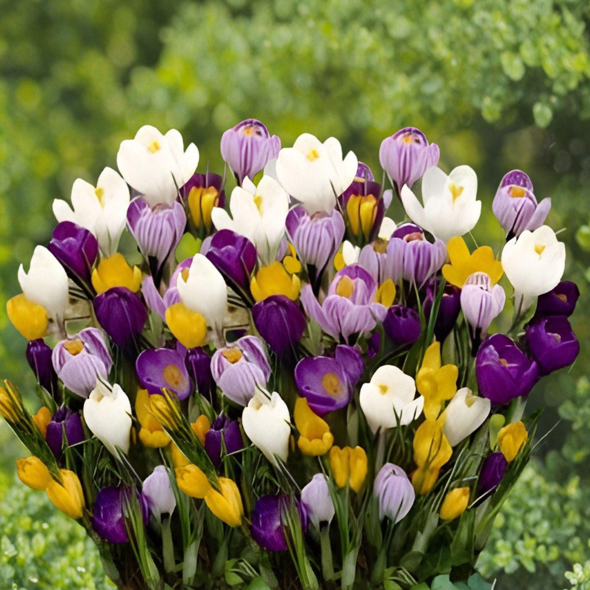 Crocus Bulb Mix – 10 Spring Blooming Perennial Garden Bulbs in Purple, White, Yellow – Early Spring Flowering Crocus Species