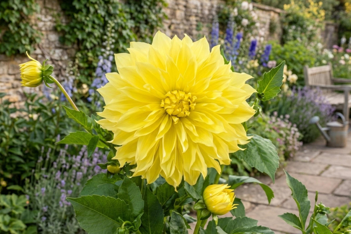 Dinner Plate Dahlia Bulb Clump Kelvin Floodlight - Large 10" Yellow Flowers, Dahlia pinnata, Garden Flower Bulbs