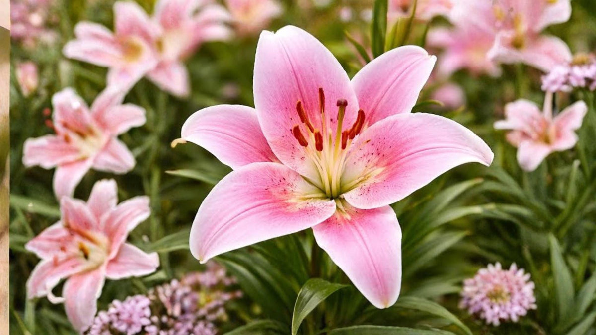Sorbonne Oriental Lily Bulbs – Fragrant Pink and White Flowers – Lilium orientalis – Outdoor Garden Flowering Bulb