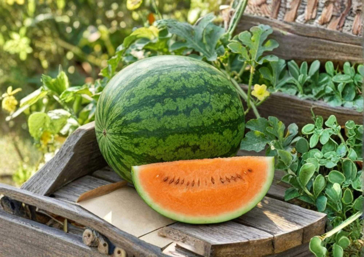 Tendersweet Orange Watermelon Seeds, Heirloom Non-GMO Fruit Seeds for Garden Planting, Juicy Summer Melon, Citrullus lanatus