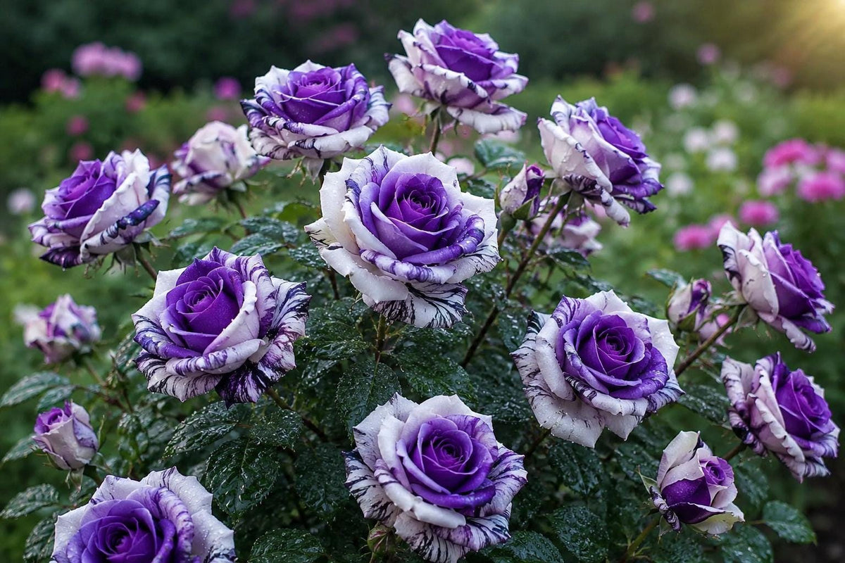 Rare Purple and White Twin Rose Seeds - Rosa spp. - Bi-colored Flower Seeds for Garden, Container, and Landscape Planting