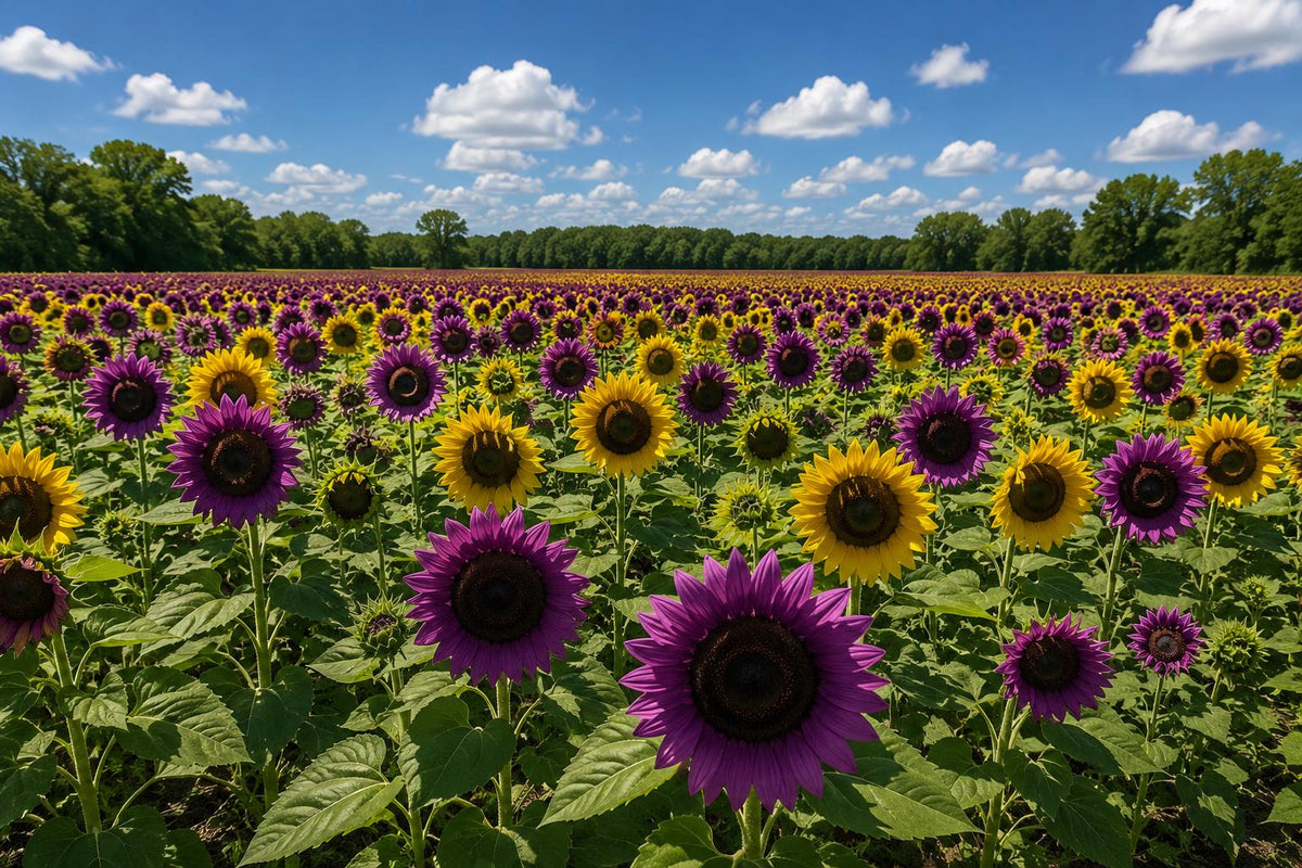 Rare Purple Sunflower Seeds - 50pcs 'Violet Glow' Heirloom Helianthus annuus for Garden, Cut Flowers, Attract Pollinators