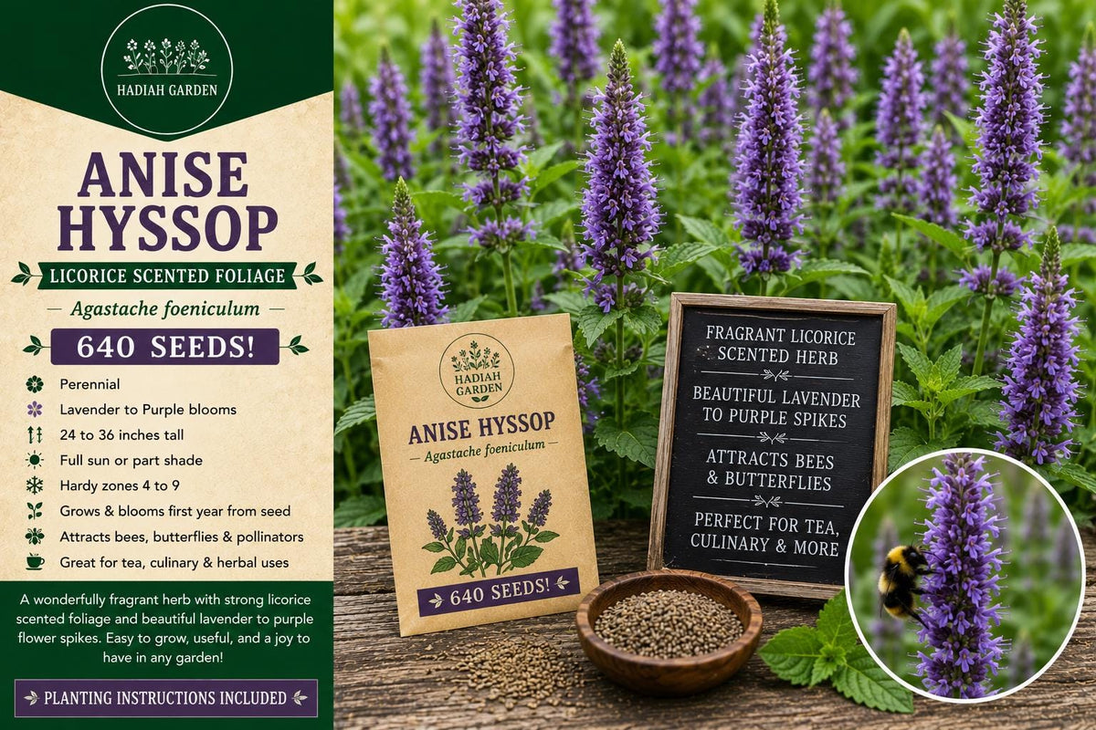Anise Hyssop Seeds 640 Pack – Agastache foeniculum Perennial Herb with Lavender Purple Flowers for Pollinators