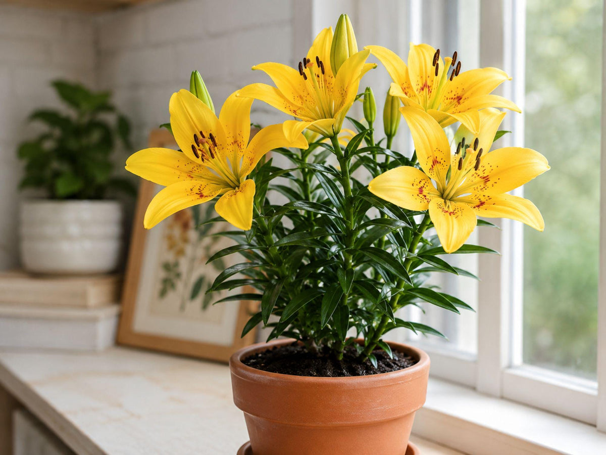 Yellow Alsek Lily Bulbs – Lilium hybridum ‘Alsek’ Hardy Perennial Flower for Garden Borders & Containers