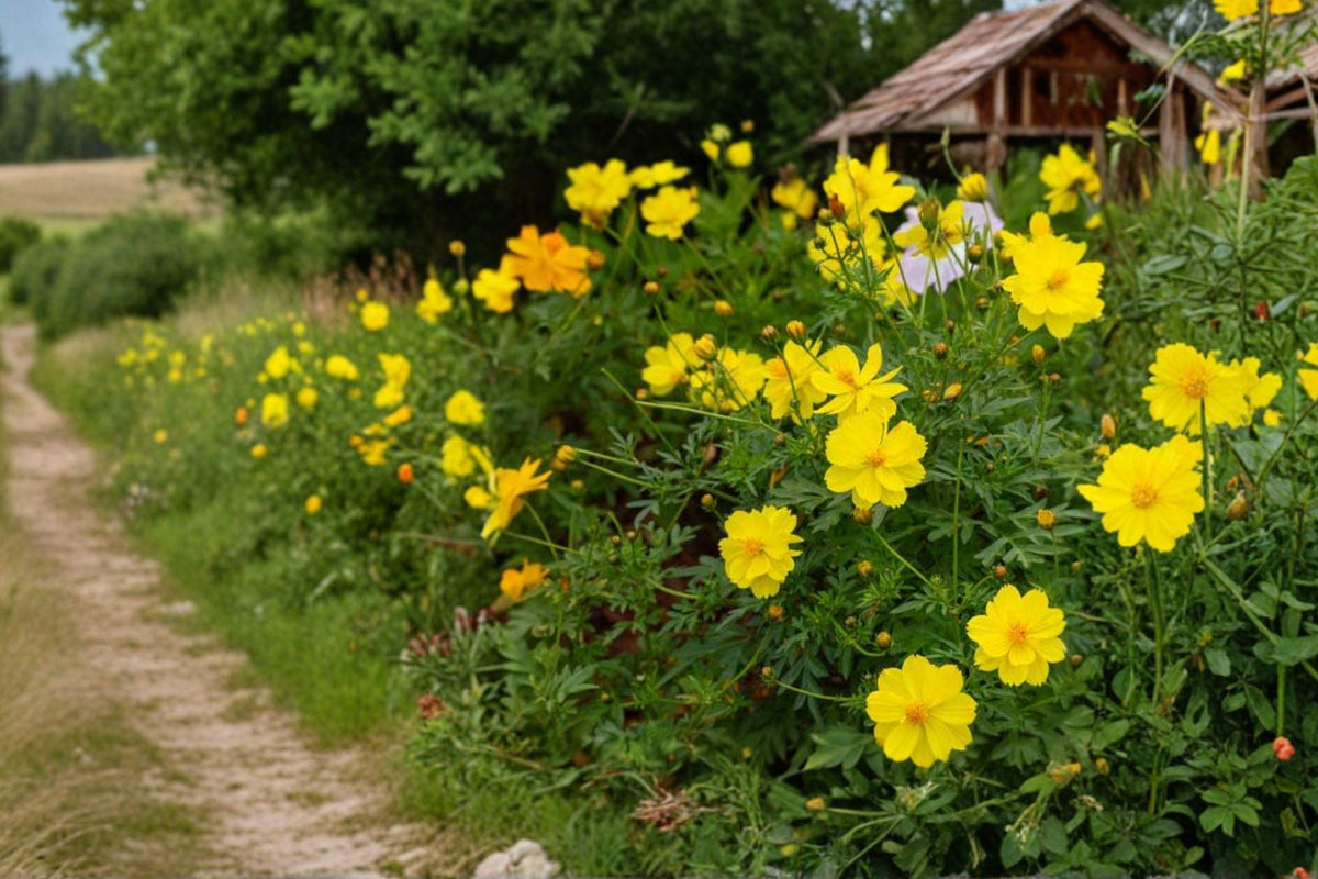 Yellow Cosmos Seeds – 90 Pack, Cosmos sulphureus, Bright Annual Flower for Garden Beds, Borders & Pollinator Gardens