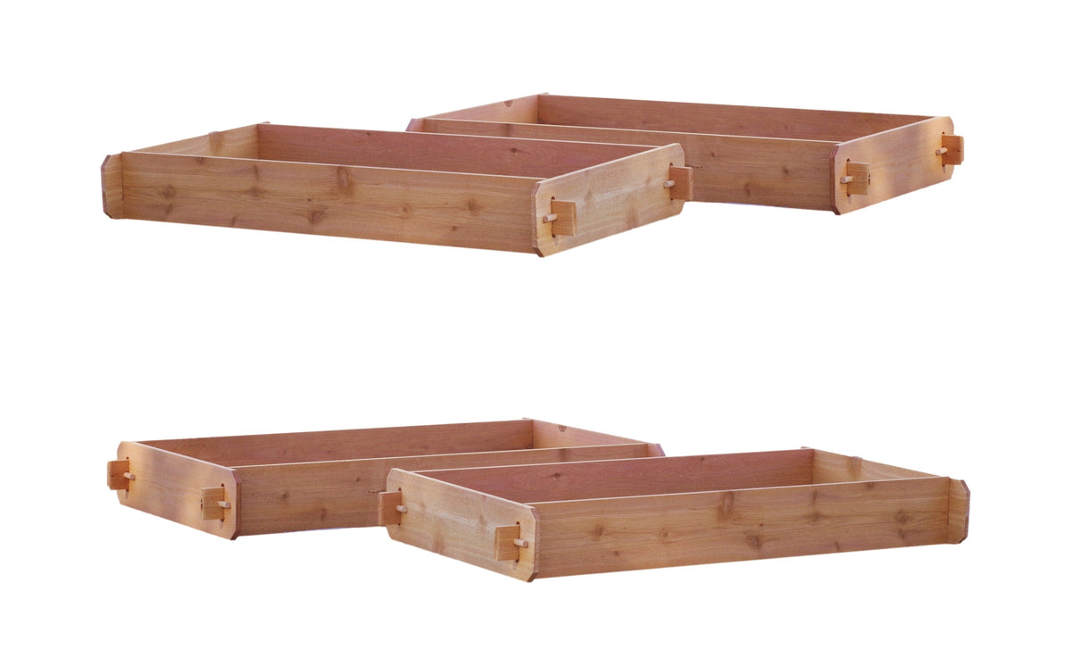 SET OF 2 Timberlane Gardens Easy Raised Garden Bed Kits. Double Deep. Select Cedar. Mortise & Tenon. 2' W x 4' L
