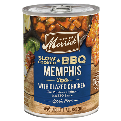 Merrick Slow Cooked Grain Free Adult BBQ Memphis Chicken Wet Dog Food (12.7oz)