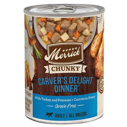 Merrick Chunky Grain Free Adult Carvers Delight Dinner Wet Dog Food (12.7oz)