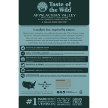 Taste of the Wild Adult Appalachian Venison and Garbanzo Beans Small Breed Canine Food