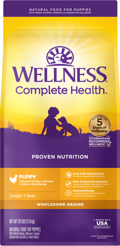 Wellness Complete Health Puppy Chicken, Salmon and Oatmeal Dog Food