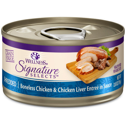 Wellness Core Adult Signature Select Shredded Chicken and Chicken Liver Entree Wet Cat Food (2.8oz)
