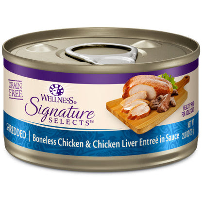Wellness Core Adult Signature Select Shredded Chicken and Chicken Liver Entree Wet Cat Food (2.8oz)