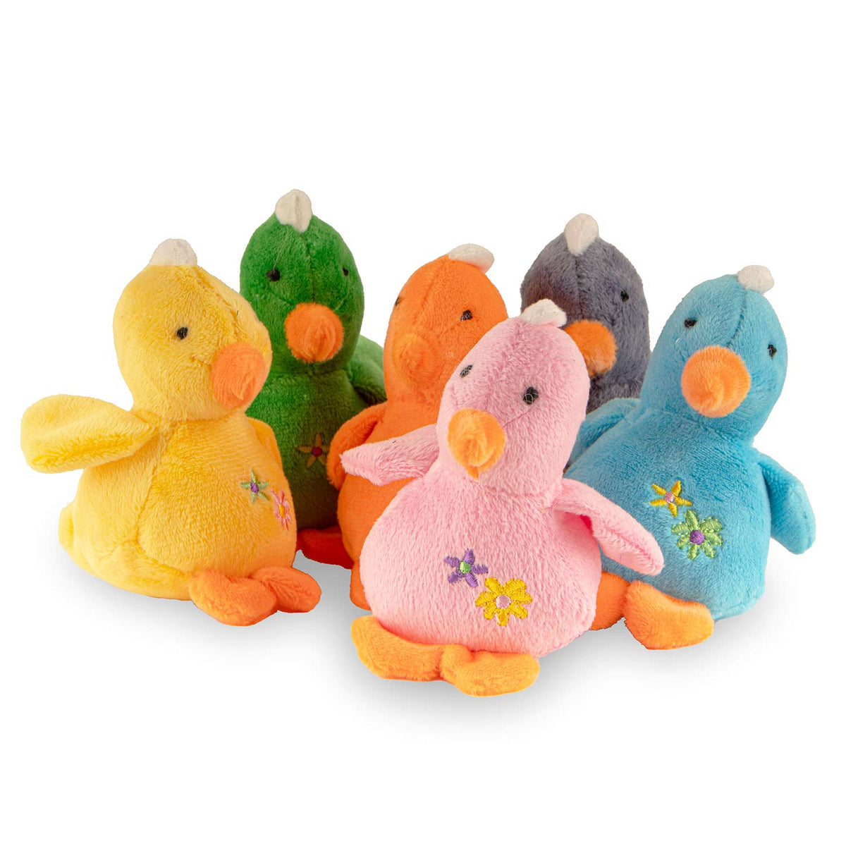 Jeffers 4" pastel baby duck plush squeaker dog toy for small to medium dogs