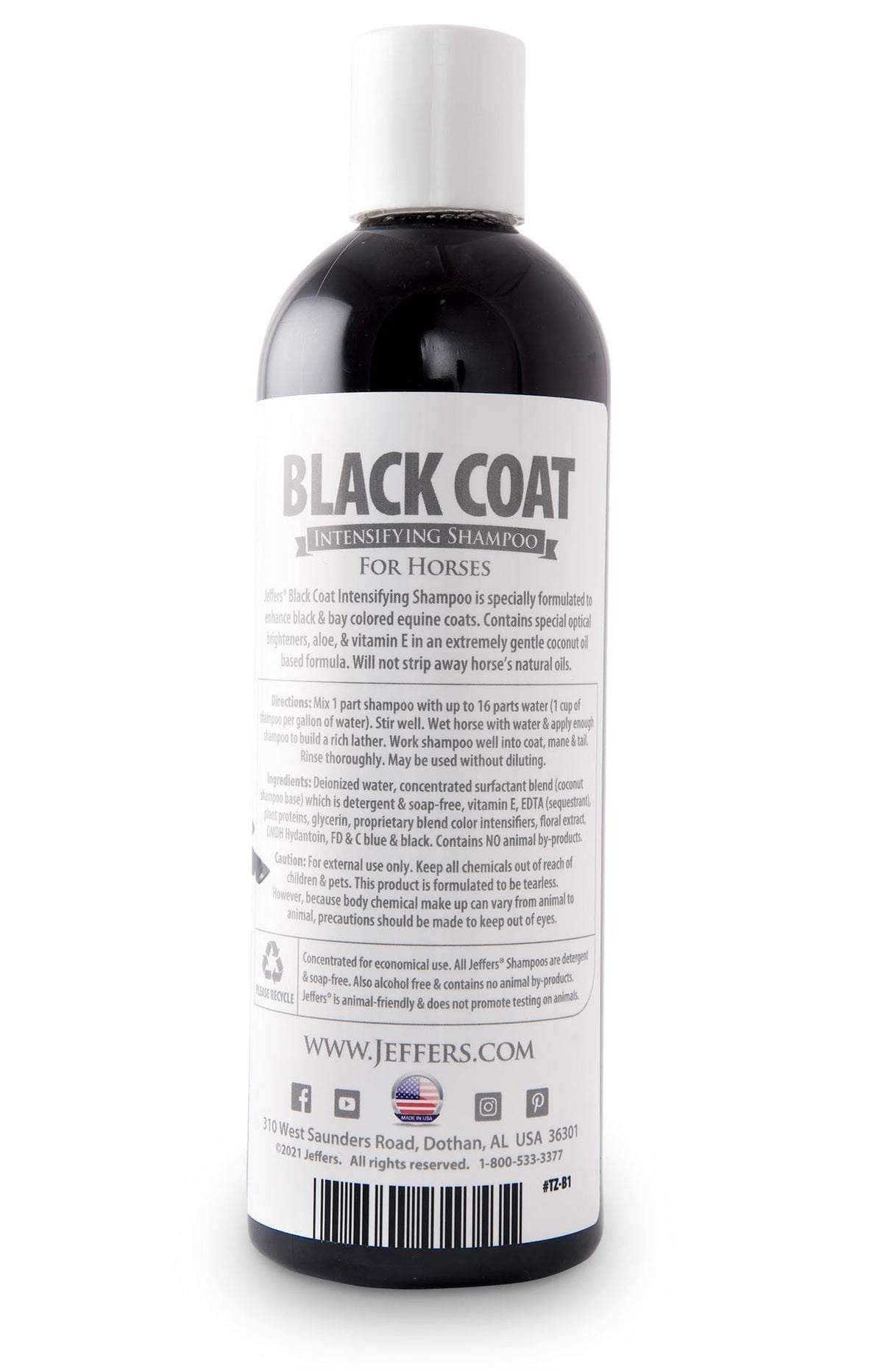 Jeffers Equine Black Coat Intensifying Horse Shampoo for Black & Bay Coats