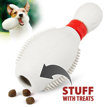 Jeffers Bowling Pin natural rubber treat-dispensing dental chew toy for dogs