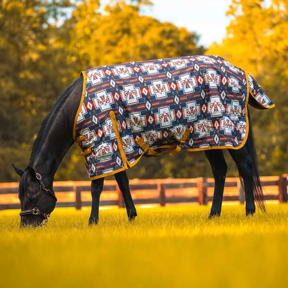 Jeffers Expression 1200 denier waterproof standard neck horse turnout sheet in buffalo check pattern