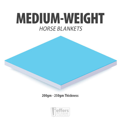 Jeffers Poplar Head "Origin" 600D Medium Weight Turnout Blanket, 240g | Waterproof & Breathable Horse Blanket