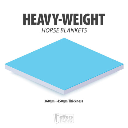 Jeffers Poplar Head "Refuge" 1200 Denier Turnout Blanket with Detachable Neck, 360 Gram, Hamilton Blue
