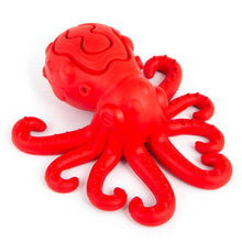 Jeffers Red Octopus natural rubber treat-dispensing dental dog chew toy