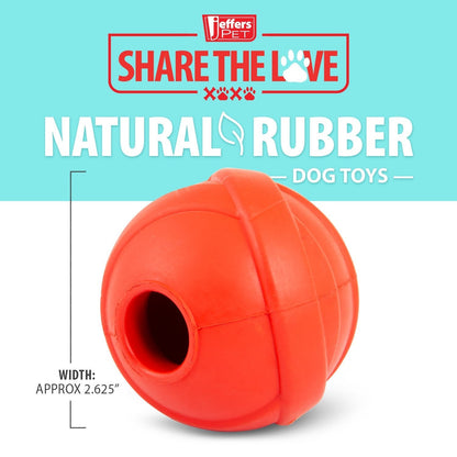 Jeffers Red Orbits Ball Natural Rubber Dental Treat Dispensing Dog Chew Toy