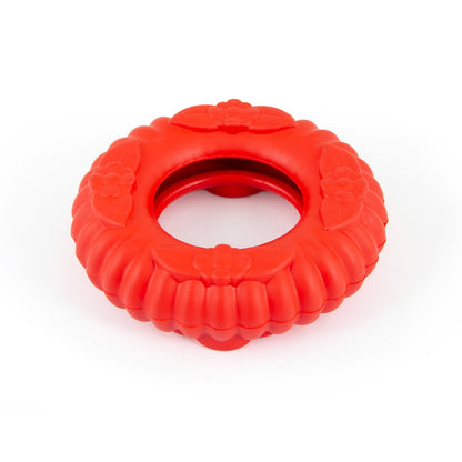 Jeffers Red Virgo Tugger Natural Rubber Dog Dental Chew Toy for Interactive or Solo Play
