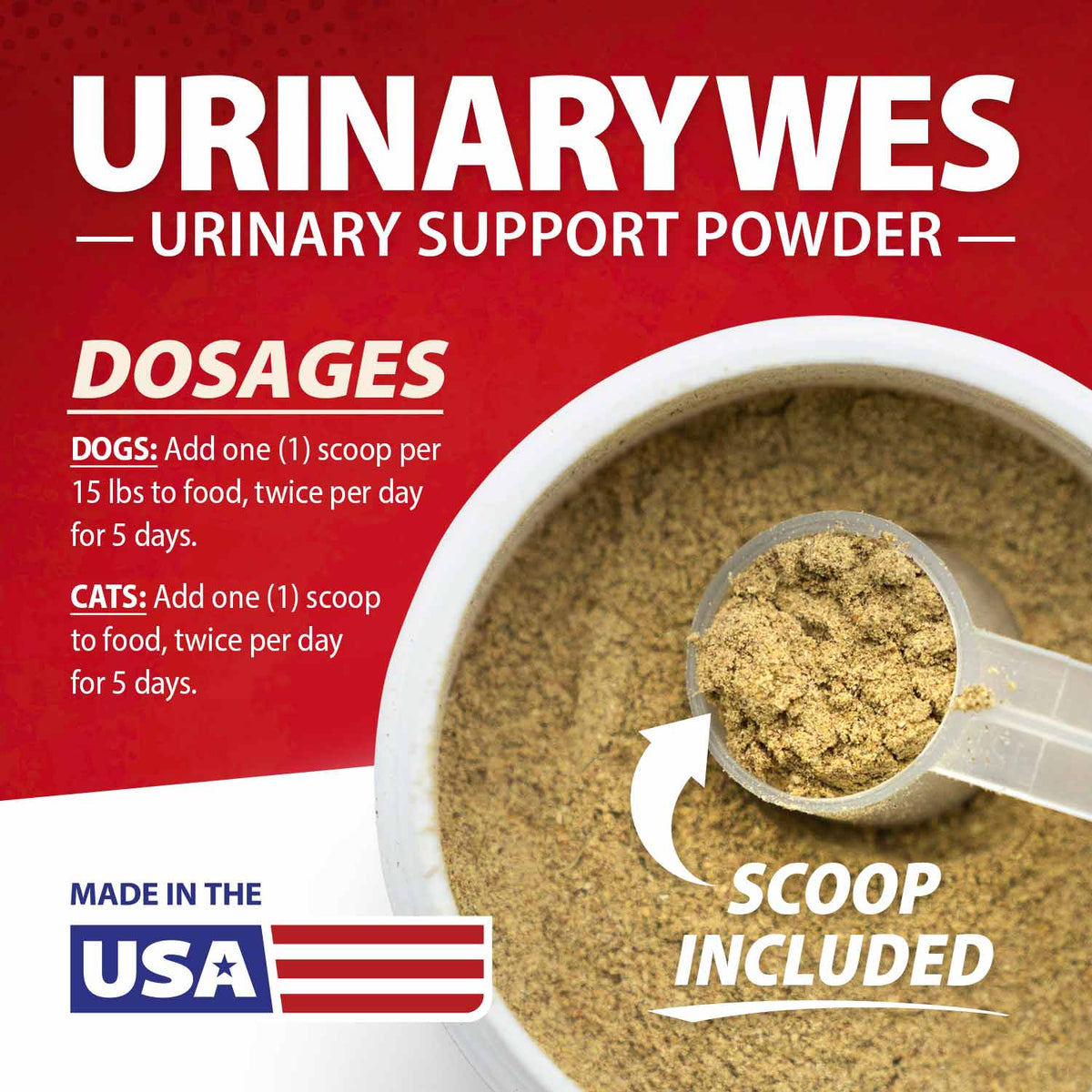 Jeffers UrinaryWes Urinary Support Powder with D-Mannose for Dogs & Cats