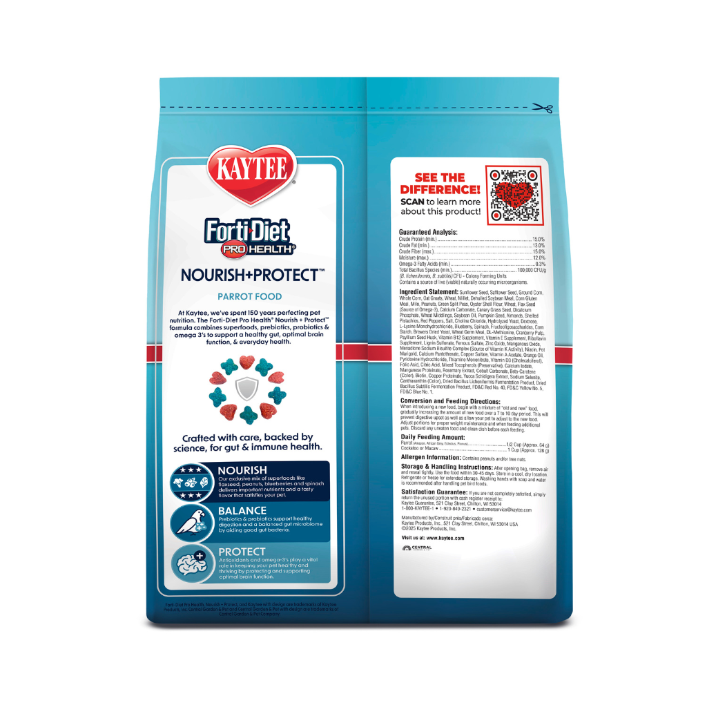 Kaytee Forti-Diet Pro Health Nourish+Protect Parrot Bird Food