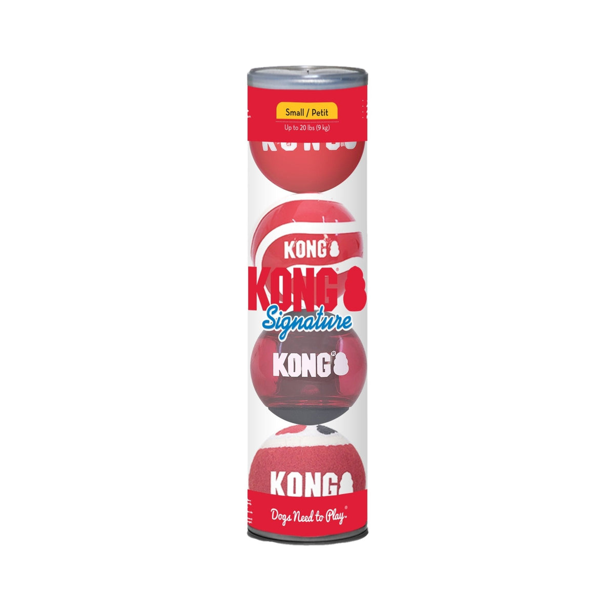 KONG Signature Fetch Dog Toy Balls, Multi-Pack
