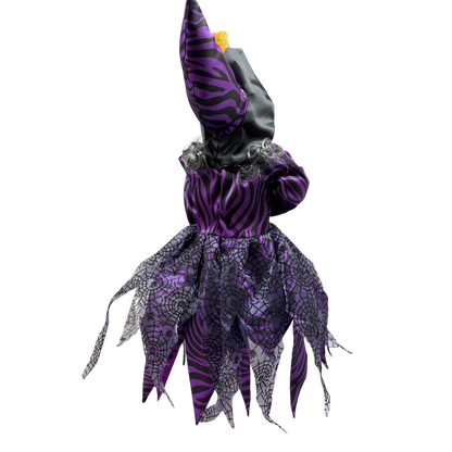 Black and Purple Fabric Sitting Halloween Witch