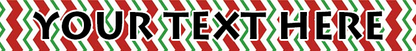 Personalized Peppermint Stick Chevron Stripes Dog Collar