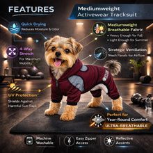 Pet Life ®  Active 'Fur-Breeze' Medium-weight 4-Way-Stretch Full Body Hooded Dog Yoga sweater