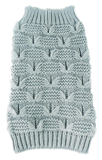 Pet Life ® Butterfly Stitched Heavy Cable Knitted Fashion Turtle Neck Dog Sweater