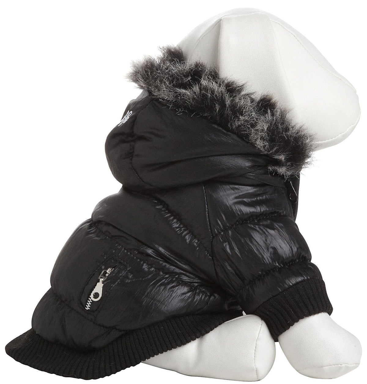 Pet Life ® Classic Metallic Fashion 3M Insulated Dog Coat Parka  w/ Removable Hood